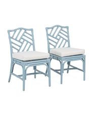 Set Of 2 16.5x31 Alie Rattan Dining Chairs With Cushions | TJ Maxx