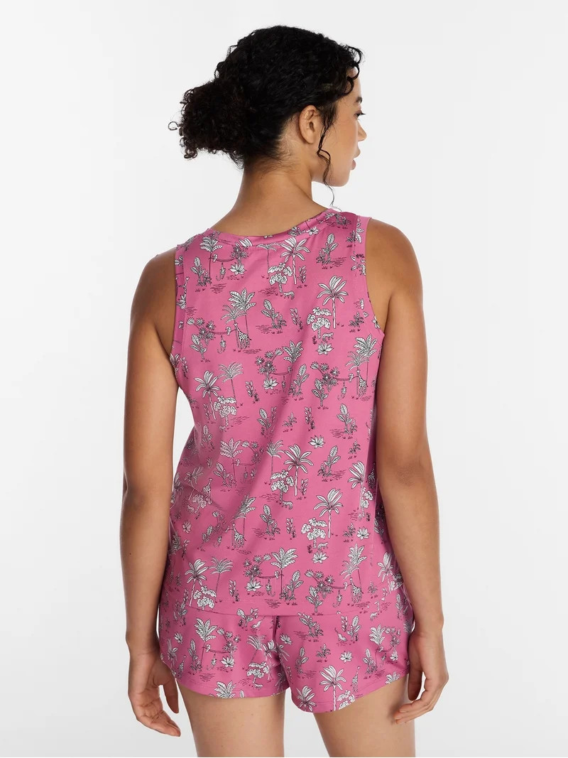 Joyspun Women's Tank Top and Shorts Pajama Set, 2-Piece, Sizes XS-3X | Walmart (US)