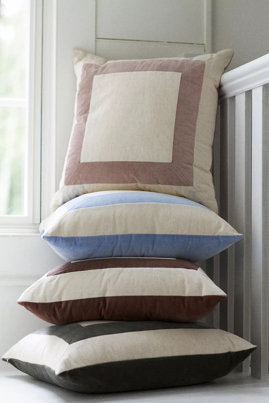 Cotton Velvet Frame Pillow | Anthropologie (US)