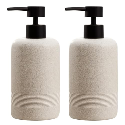 Soap Dispensers 400ML 13OZ, 2 PCS Hand Dish Lotion Shampoo Lotion Soap Dispenser Jar, Resin Premi... | Amazon (US)