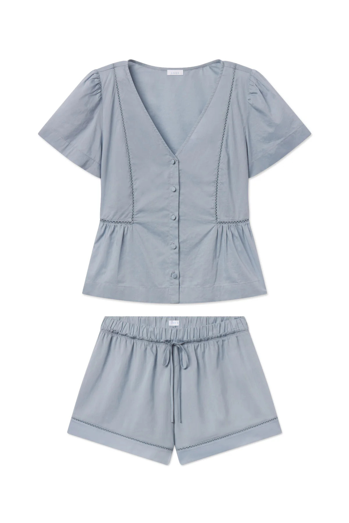 Celeste Shorts Set in Dusty Blue | Lake Pajamas