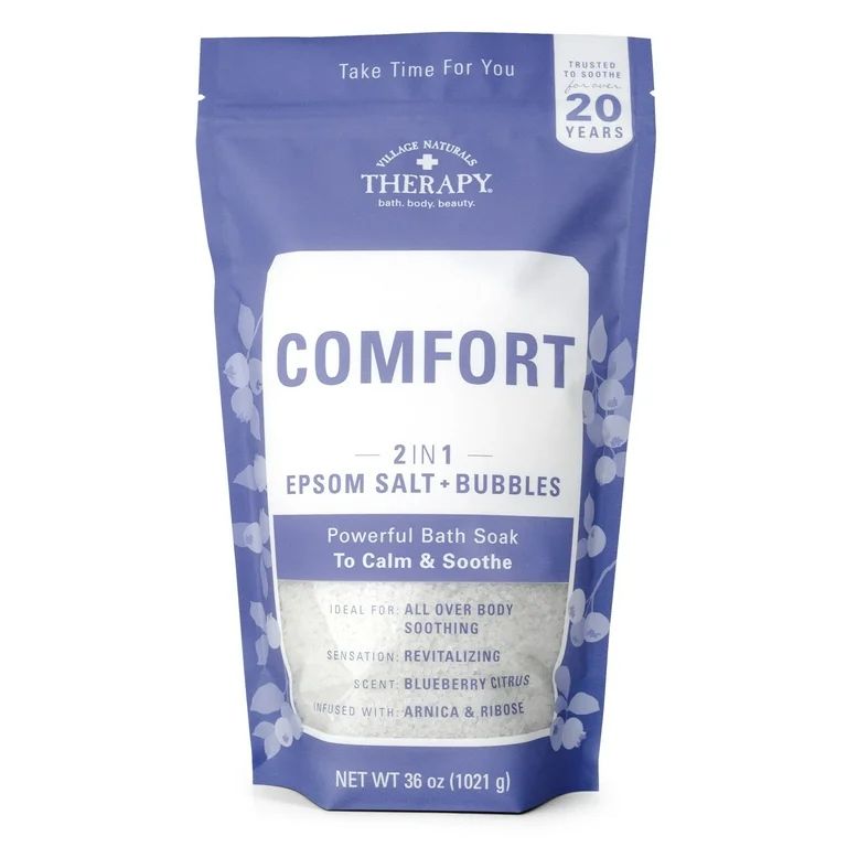 Village Naturals Therapy Comfort Foaming Body Soak, Blueberry Citrus Scent, 36 oz | Walmart (US)
