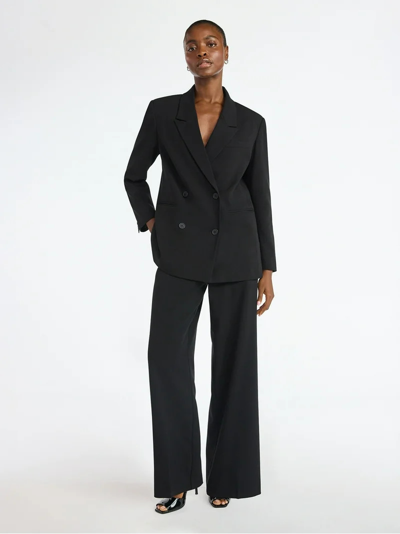 Scoop Women’s Oversized Double Breasted Blazer, Sizes XS-XXL - Walmart.com | Walmart (US)