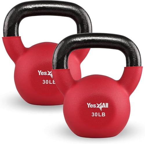 Yes4All Neoprene Coated & Kettlebell Sets - Hand Weights for Home Gym & Dumbbell Weight Set training 30 LB - Pair | Amazon (US)