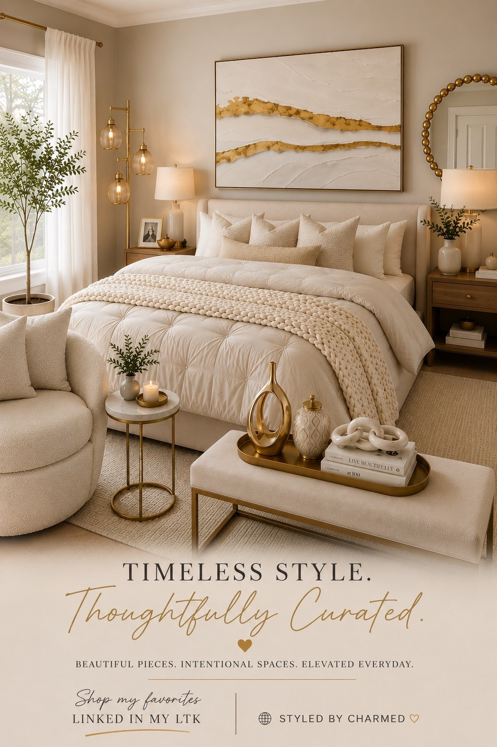 Your bedroom doesn’t need more clutter… it needs intentional pieces 🤍
The mix of creamy textures, warm lighting, and soft gold details instantly makes this space feel peaceful, cozy, and pulled together.

This is your sign to romanticize your home a little more ✨
Shop my curated finds on LTK.
#homedecorfinds #neutraldecor #cozybedroom #interiorstyling

#LTKHome #LTKSaleAlert #LTKU