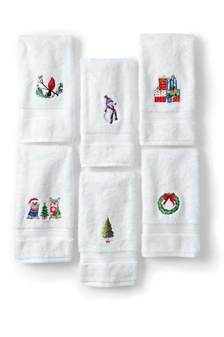 Seasonal Embroidered Supima Hand Towel | Lands' End (US)