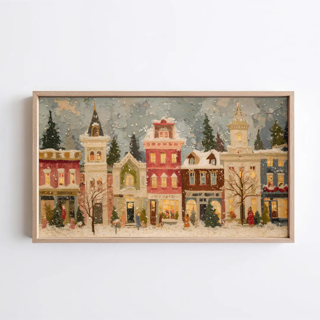 Whimsical Christmas Village for Samsung Frame TV | Festive Holiday Wall Art - Etsy | Etsy (US)