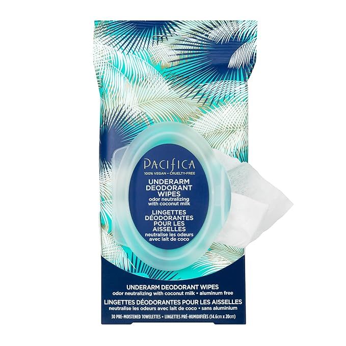 Pacifica Beauty, Coconut Milk & Essential Oils Underarm Deodorant Wipes, 30 Count, Remove Odor On... | Amazon (US)