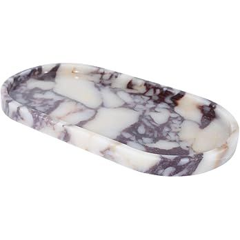 100% Natural Luxury Calaccata Viola Marble Small Hand Towel Tray Holder Organizer for Jewelry, Ma... | Amazon (US)