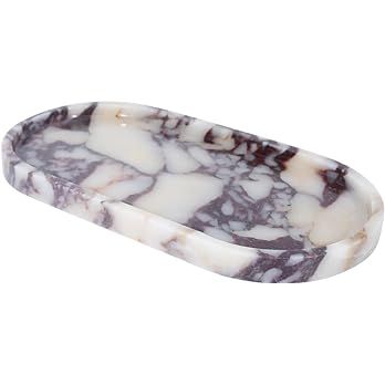 100% Natural Luxury Calaccata Viola Marble Small Hand Towel Tray Holder Organizer, Makeup Bathroo... | Amazon (US)
