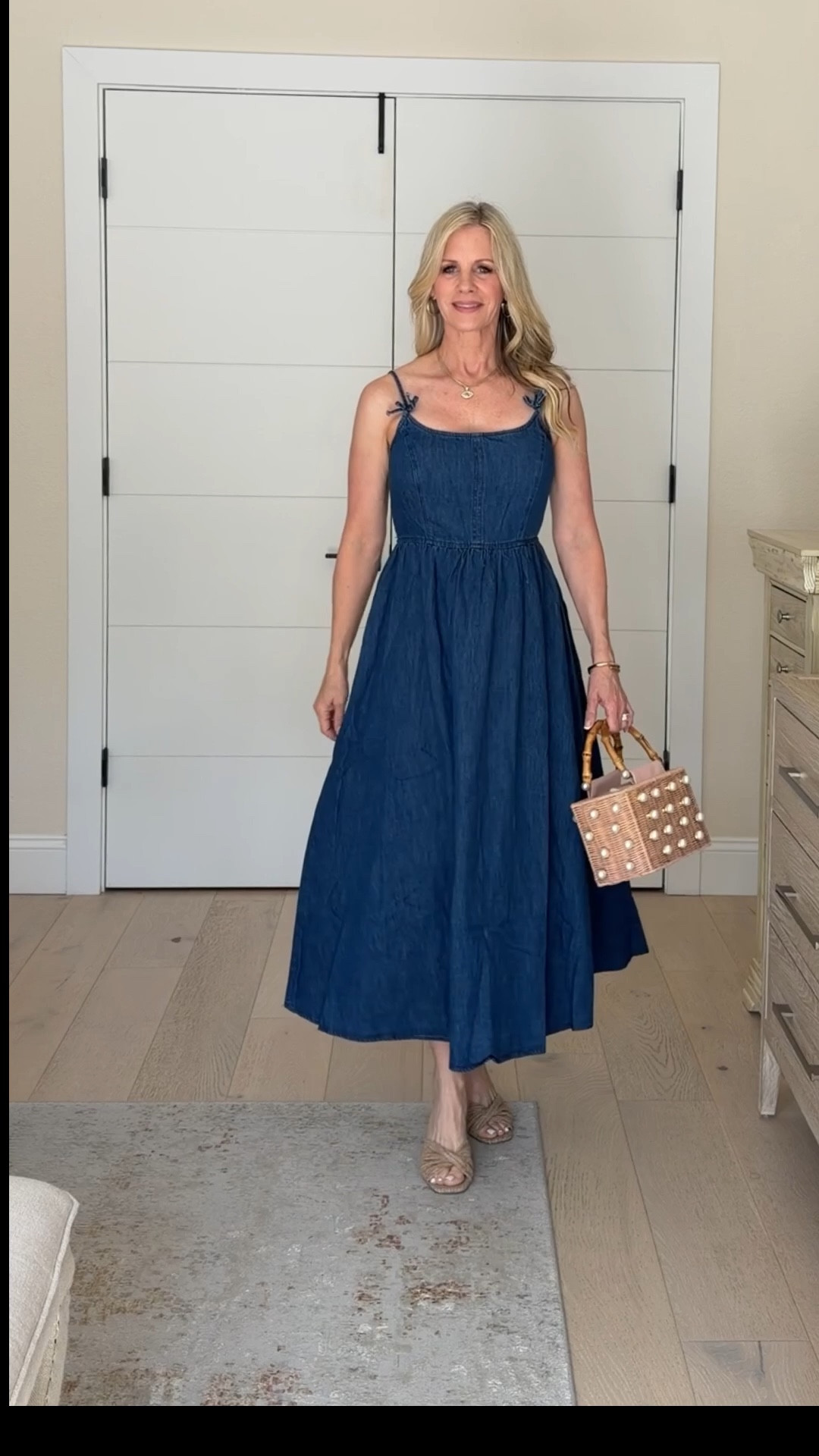 Love this beautiful denim midi dress with front bow details.  An effortless dress that you can wear day into night and it’s under $60.  Wearing a small  

#LTKOver40 #LTKTravel