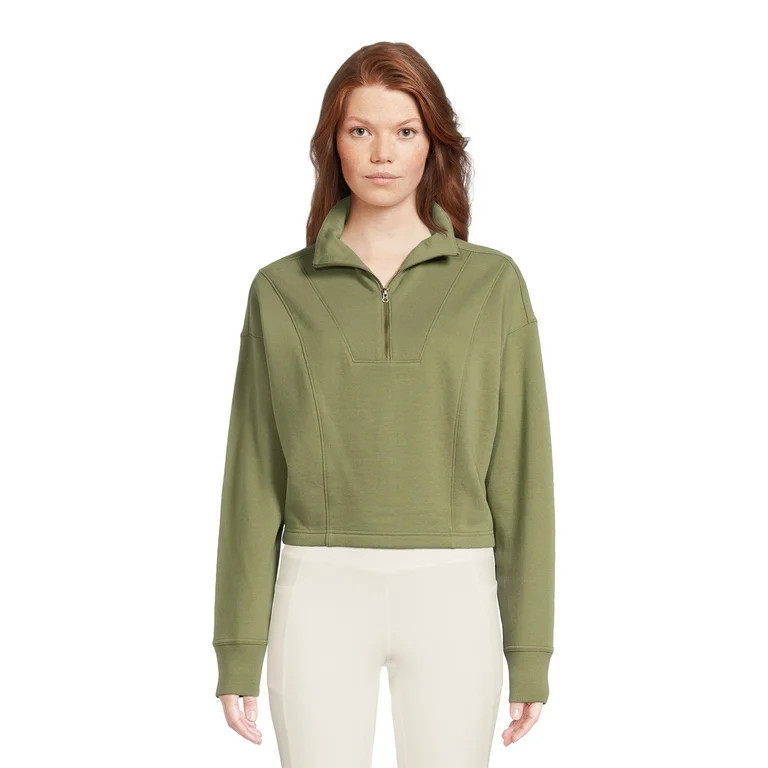 Avia Women's Fashion Quarter Zip Sweatshirt | Walmart (US)