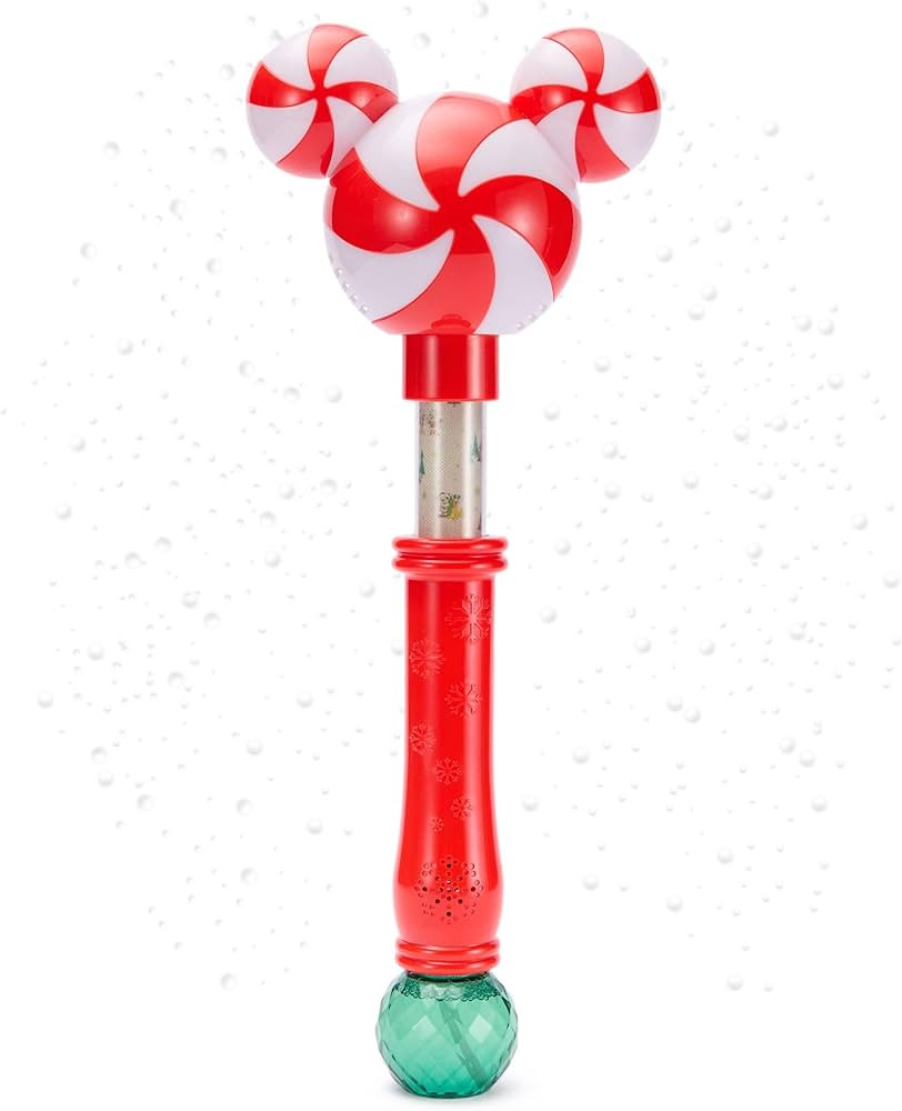 Disney Store Official Mickey Mouse Icon Peppermint Swirl Holiday Scented Light-Up Bubble Wand - P... | Amazon (US)
