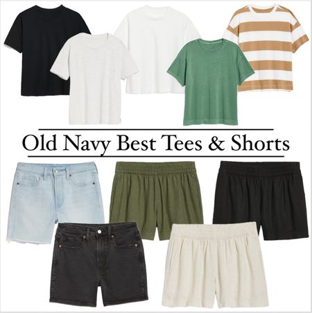 My favorite basic tees & shorts from #oldnavy! Perfect to wear all Spring & Summer. And I still wear the tees all year long! #closetessentials #capsulewardrobe #springoutfits #summeroutfits 

#LTKsalealert #LTKfindsunder50 #LTKstyletip