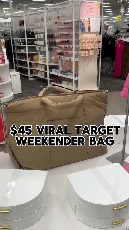 The viral Free People lookalike weekender bag, I love to use this as my carry on when I travel! 
#target 

#LTKVideo #LTKTravel #LTKItBag