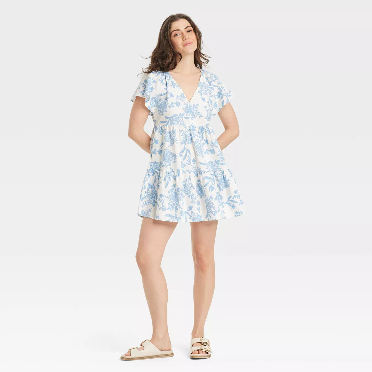 Women's Flutter Short Sleeve Woven Mini Skater Dress - Universal Thread™ | Target