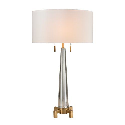 Dimond Lighting D2682 Bedford Crystal Column Table Lamp with Footed Base, Clear, Aged Brass | Amazon (US)
