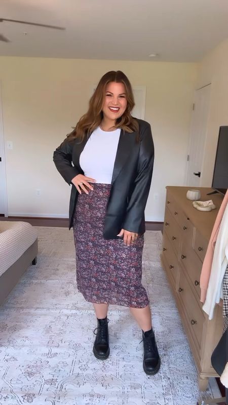 Midsize fall outfit idea! 
Tank - L 
Blazer - XL (I sized up for an oversized fit) Skirt - L 
Boots - 9 *run big, size down

Amazon fashion, amazon finds, fall outfit, midsize fashion 

#LTKfindsunder50 #LTKSeasonal #LTKmidsize