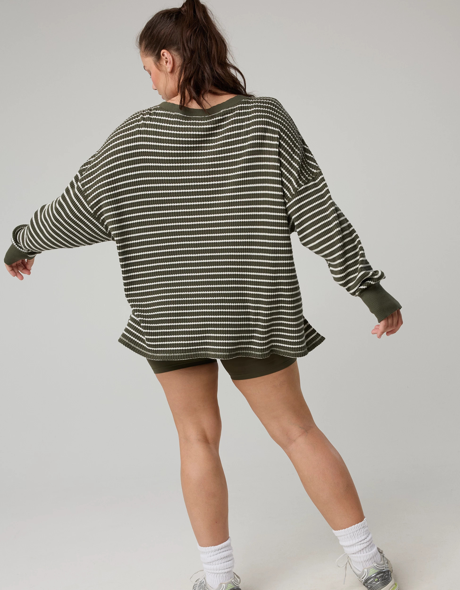 OFFLINE By Aerie Wow! Waffle Long Sleeve V Neck T-Shirt | Aerie