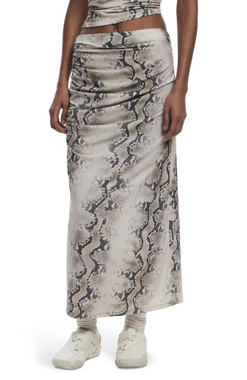Desigual Snakeskin Print Skirt in Beige at Nordstrom, Size Large | Nordstrom