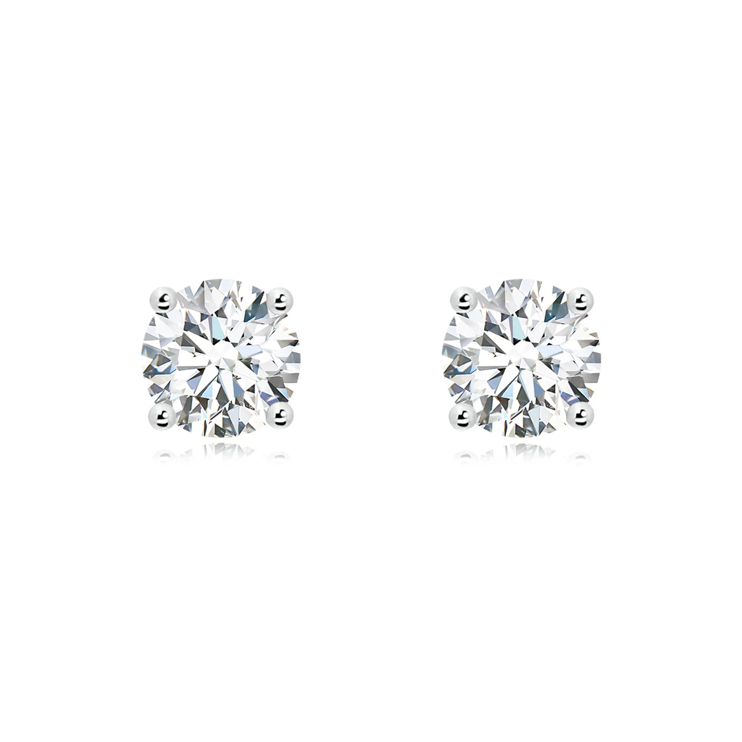 Lab-Grown Basket-Set Solitaire Diamond Stud Earrings | Angara US