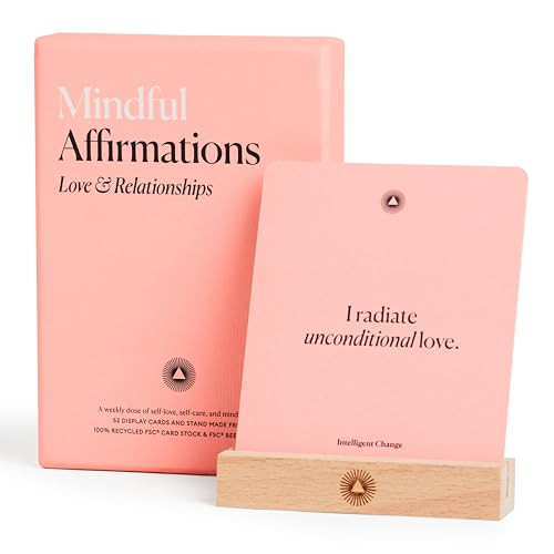 Intelligent Change 52 Mindful Affirmation Cards for Love and Relationships, Daily Words of Inspiration, Self Care Positive Affirmation Cards for Women with Stand, Gifts For Women, Mothers Day Gifts | Amazon (US)