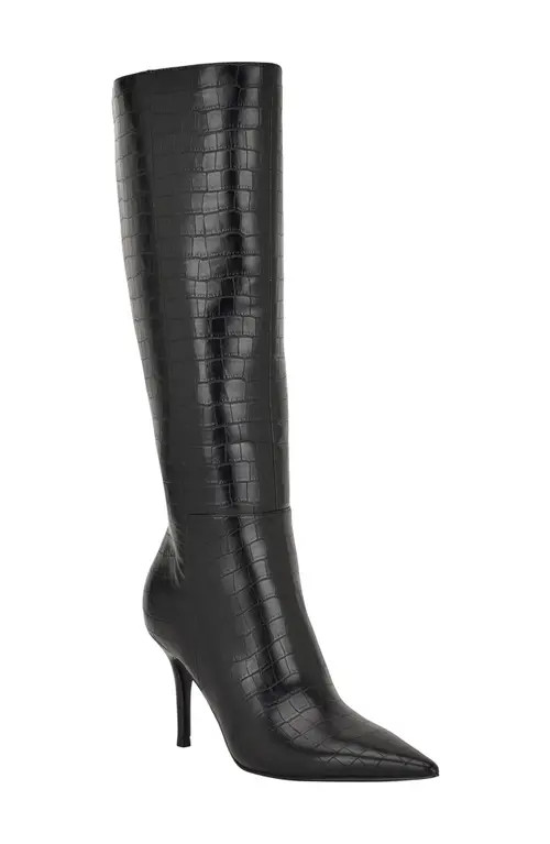 GUESS Gressa Knee High Pointed Toe Boot - Wide Width Available in Black at Nordstrom, Size 5.5 | Nordstrom