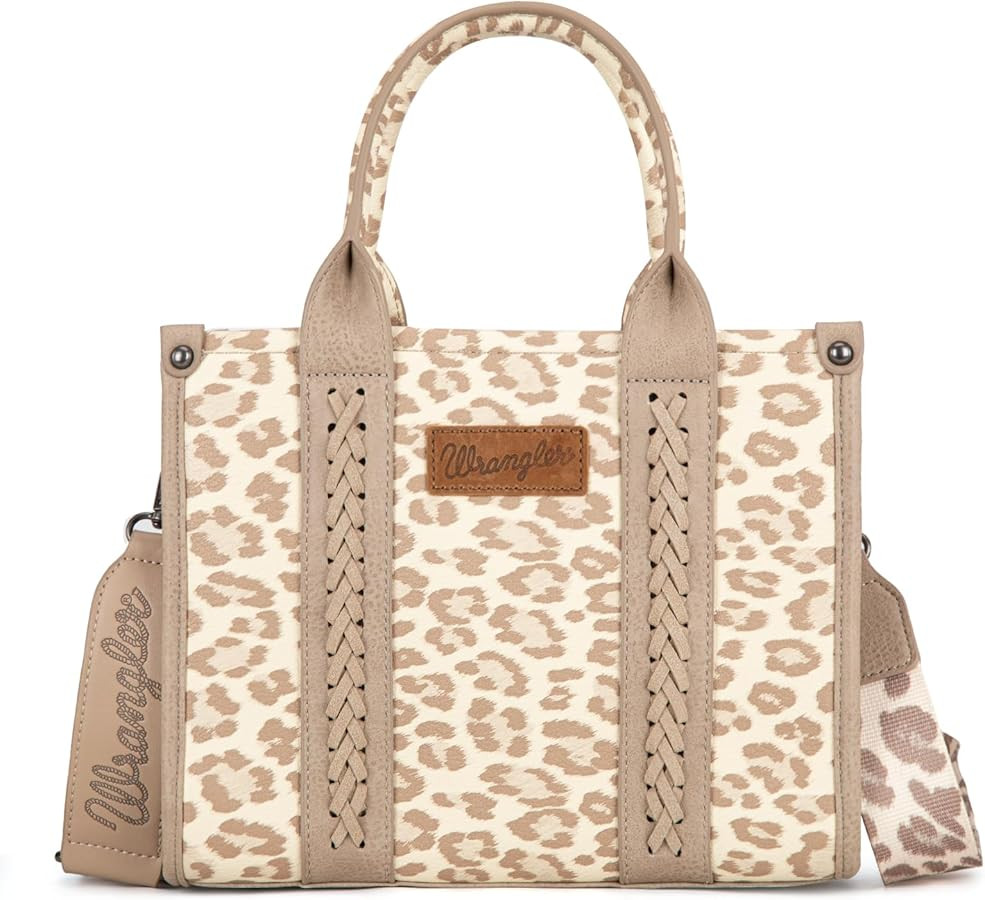 Wrangler Cow Print Tote Bag for Women Western Purse Boho Top Handle Satchel Handbag with Signatur... | Amazon (US)