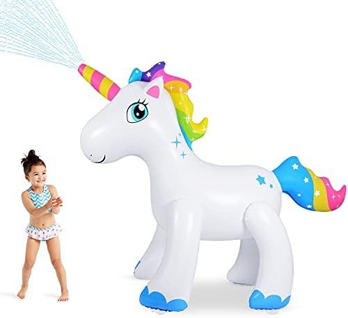 AQUAJOY Unicorn Sprinkler Water Toys Inflatable Unicorn Outdoor Yard Sprinkler for Kids and Adult... | Amazon (US)