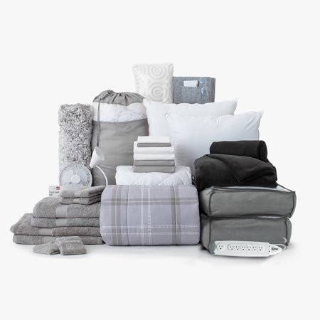 30-Piece Dean s List Dorm Room Bundle in David Gray Twin XL Comforter Set Including Bonus Mattress T | Walmart (US)