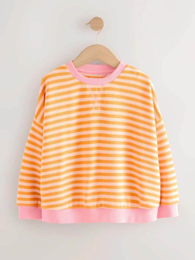 Buy Orange/Pink Oversized Cosy Rib Sweatshirt (3-16yrs) from Next USA | Next US