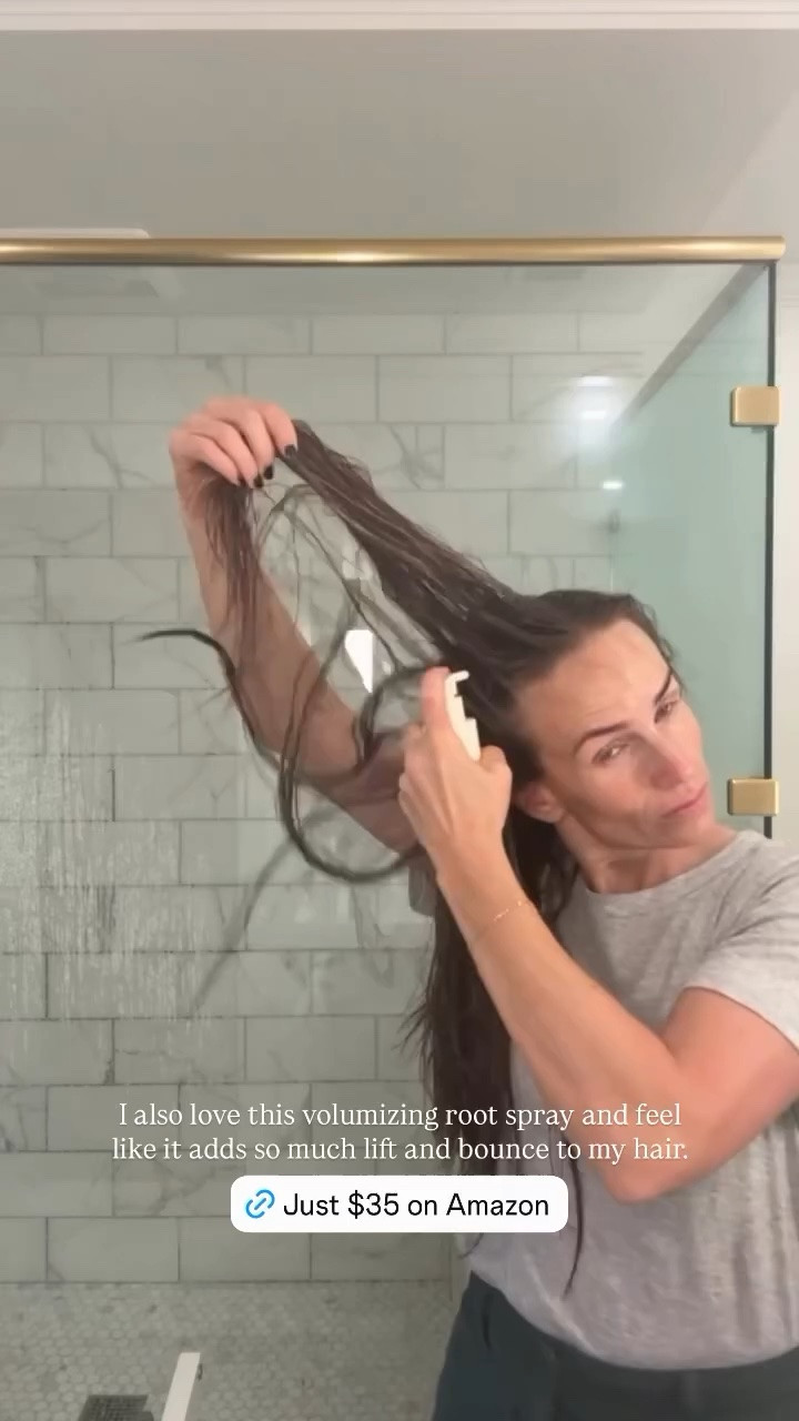 I also love this volumizing root spray and feel like it adds so much lift and bounce to my hair.