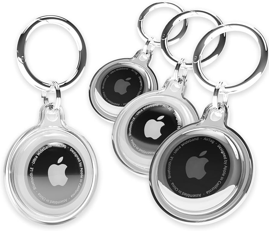4 Pack Airtag Keychain Waterproof, Air Tag Holder for Apple Airtag GPS Tracker, Apple Tag Case fo... | Amazon (US)