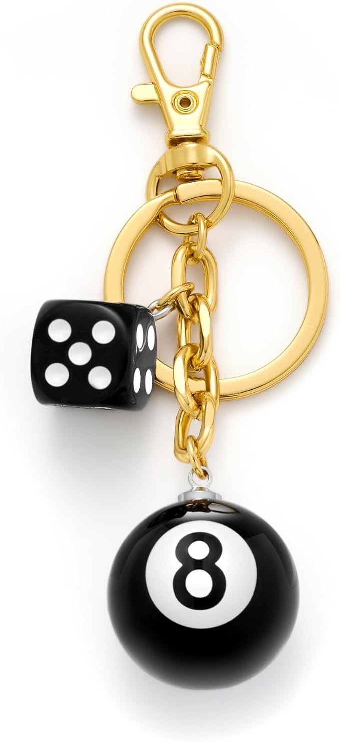 8 Ball Keychain Pool Ball Keychain Accessory Purse Charm Car Key Chain | Amazon (US)