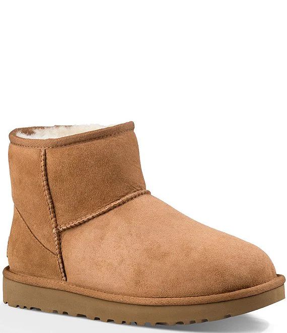 UGG® Classic Mini II Stitch Detail Water-Resistant Ankle Booties | Dillards