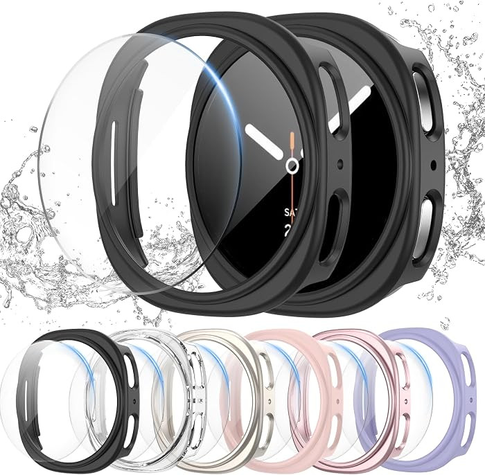 [6+6Pack] for Samsung Galaxy Watch 8 44mm Screen Protector Case, Hard PC Bumper + HD Anti-Fog Tem... | Amazon (US)