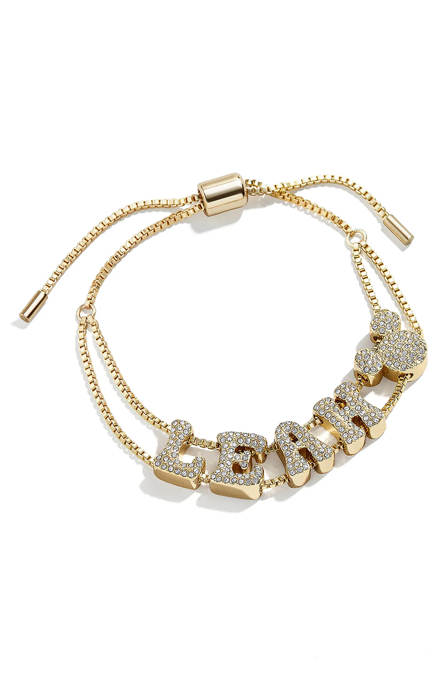 Personalized Disney® Crystal Bubble Charm Slider Bracelet | Nordstrom