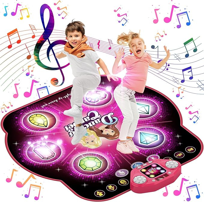 KIZJORYA Dance Mat for Kids, Upgraded Switchable 4 & 6 Button Mode Electronic Dance Pad with Blue... | Amazon (US)