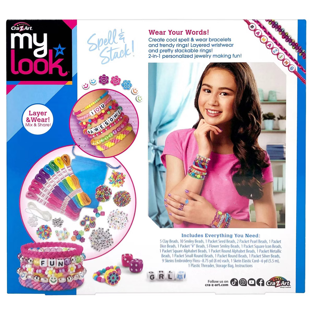 My Look A to Z Jewelry Kit: Creative Thinking Craft, Includes Beads & Elastic Cord | Target