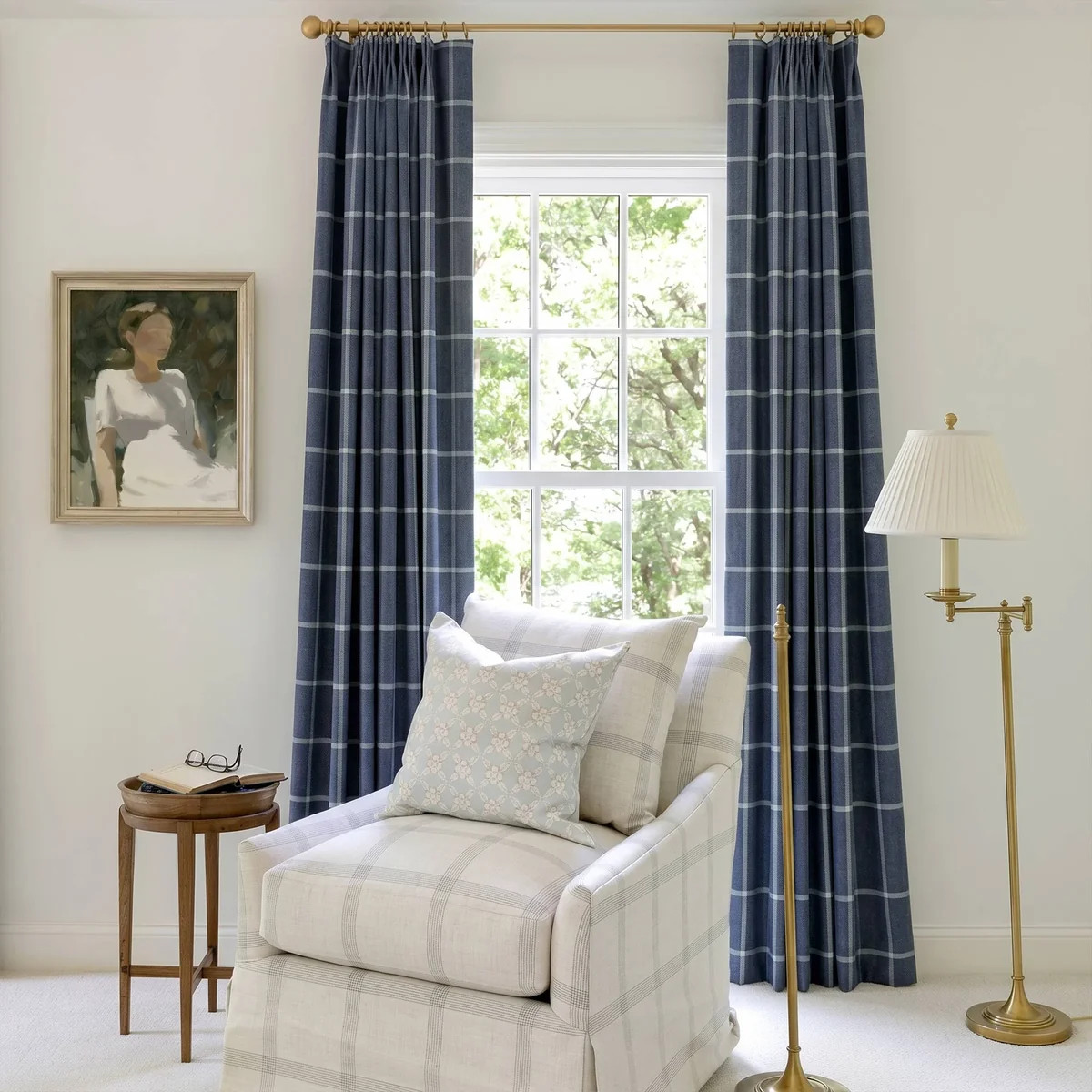 Gwen Heritage Check Wool Curtains | Curtarra