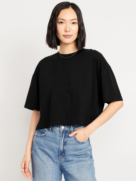 Vintage Oversized Crop T-Shirt | Old Navy (US)