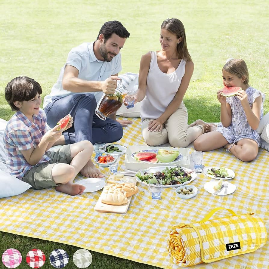 ZAZE Extra Large Picnic Blankets, 80''x80'' Washable Waterproof Foldable Oversized Compact Picnic... | Amazon (US)