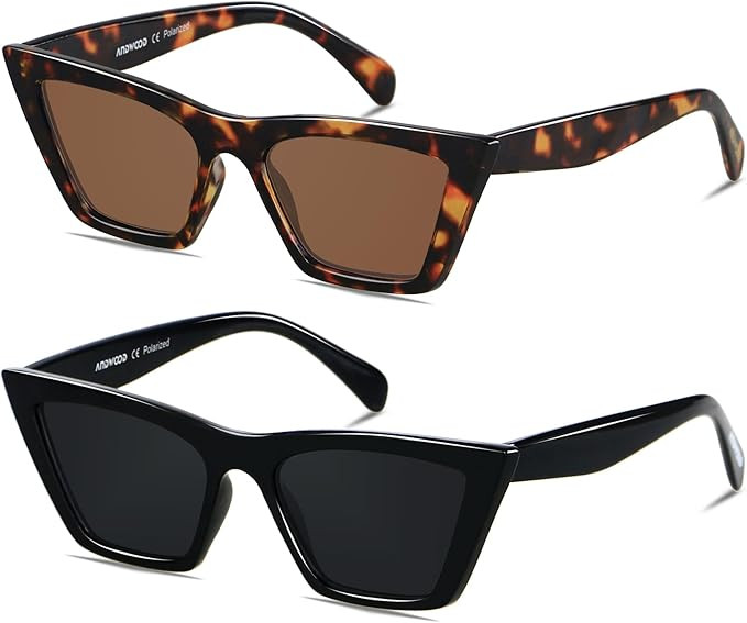 ANDWOOD Cat Eye Sunglasses for Women Polarized Cateye Frames Fashion Vintage Square Classic Retro... | Amazon (US)