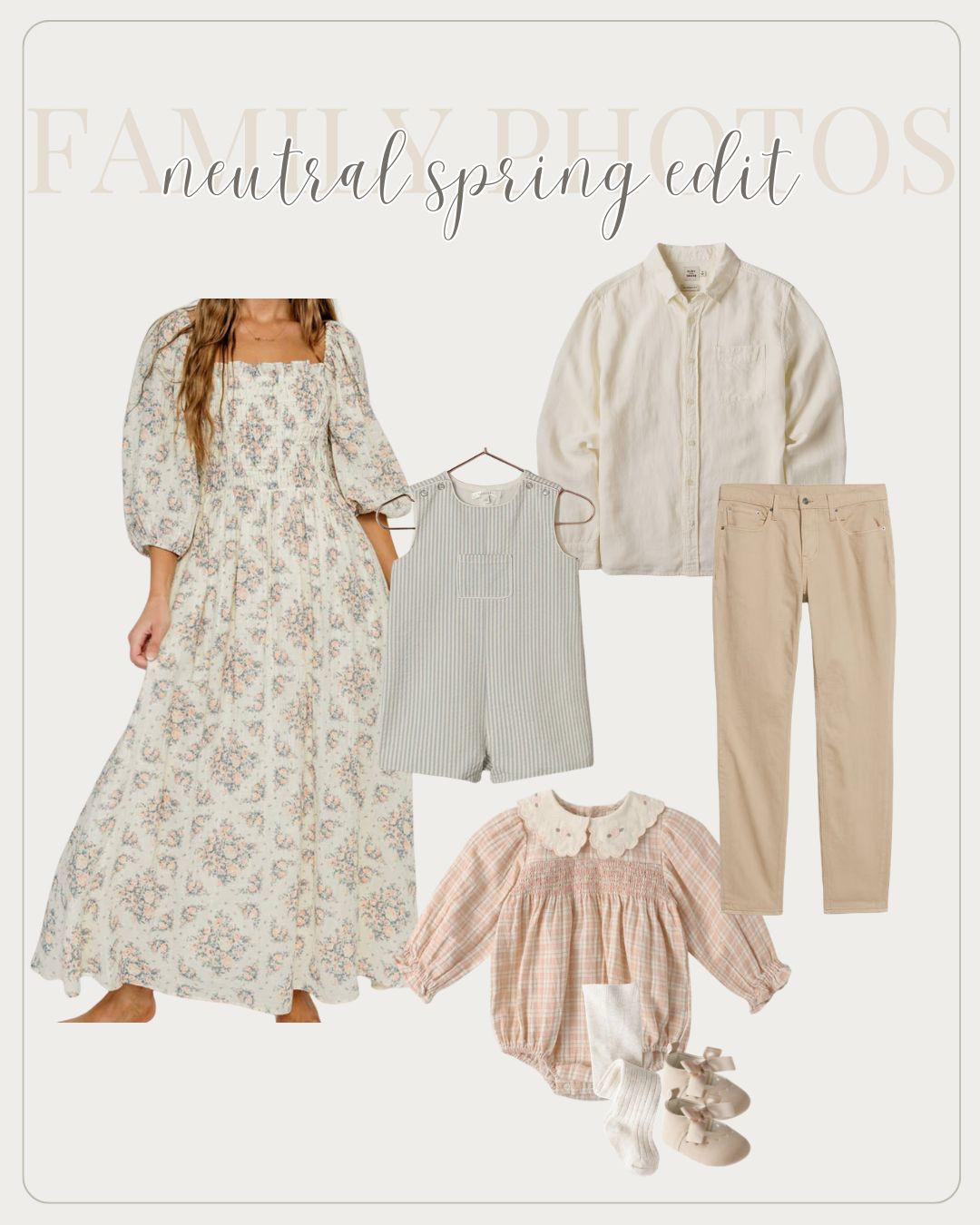 Neutral outfits for spring family photos!

Spring dresses, kids spring, spring photos   

 

#LTKSpringSale 

#LTKSeasonal #LTKKids