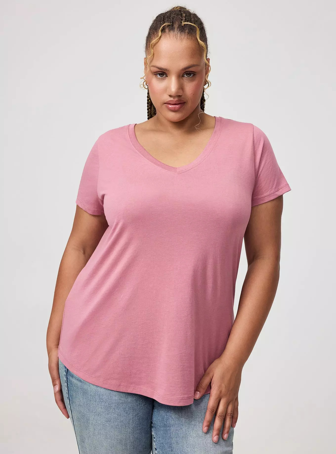 Girlfriend Signature Jersey V-Neck Tee | Torrid (US & Canada)