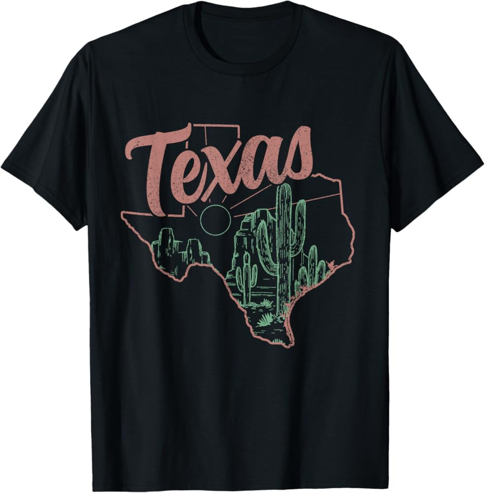 Souvenir Vintage State of Texas Cacti T-Shirt | Amazon (US)