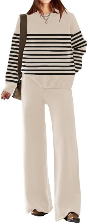 ETCYY NEW Womens Elegant Lounge Sets Knitted Sweatsuit Sets 2 Piece Outfits with Sweater Tops and... | Amazon (US)