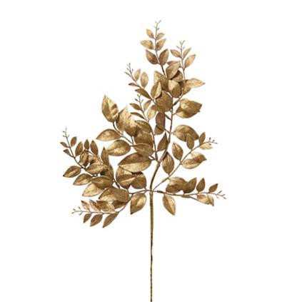 Metallic Glitter Ruscus Leaf Stems. Set of Six | Frontgate