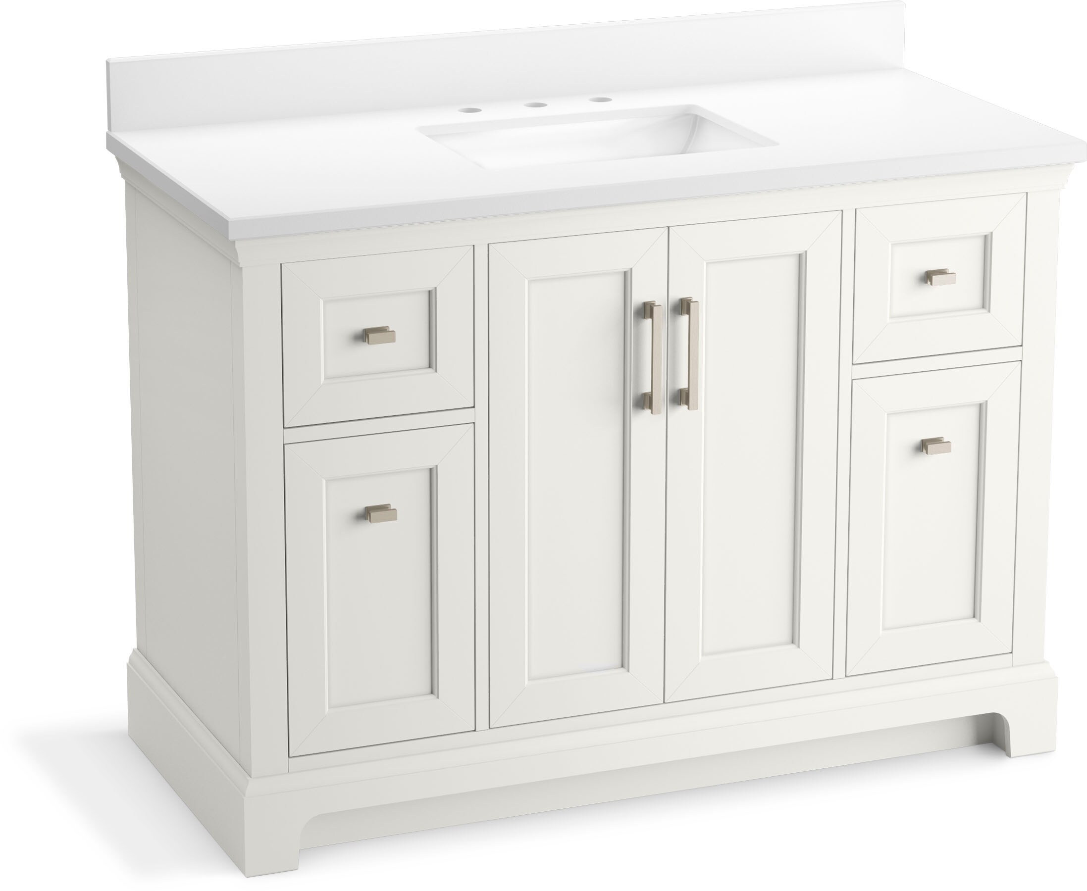KOHLER Charlemont 48-in White Undermount Single Sink Bathroom Vanity with Pure White Quartz Top | 29262-BD1-0 | Lowe's