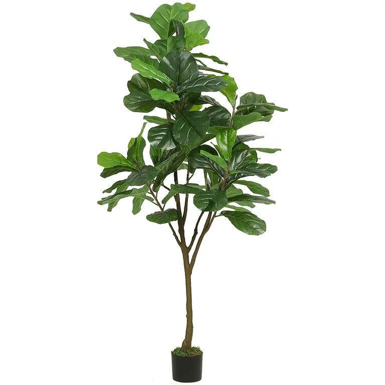 Artificial Plant Fiddle Leaf Fig Tree, 6ft 86 Leaves Natural Faux Tree in Pot Artificial Tree for... | Walmart (US)